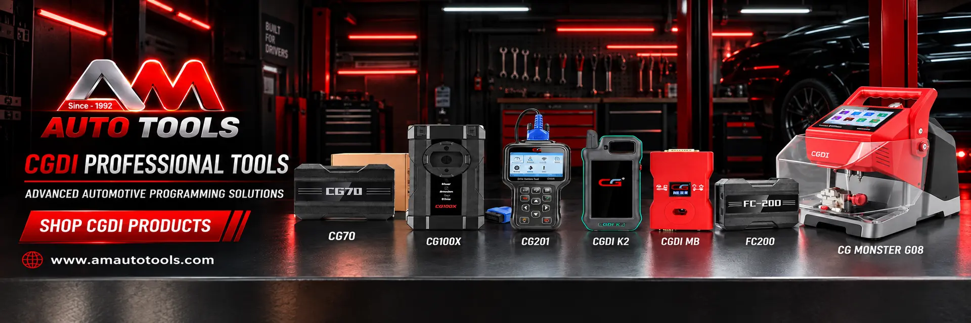 CGDI professional automotive programming tools — CG70, CG100X, CG201, CGDI K2, CGDI MB, FC200, CG MONSTER G08
