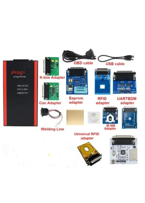 New IPROG + V87 (2026) Full with 7 adapters 3in1 IMMO/Mileage/Airbag Reset EEPROM OBD2 Auto Key Programmer Tool